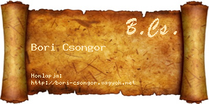 Bori Csongor névjegykártya